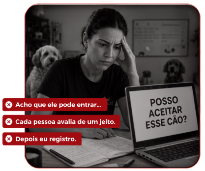 Avaliação de cães no improviso